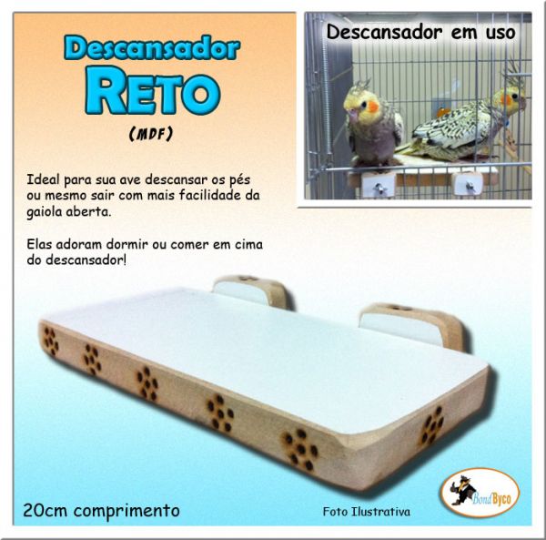Descansador Reto em MDF de 20cm