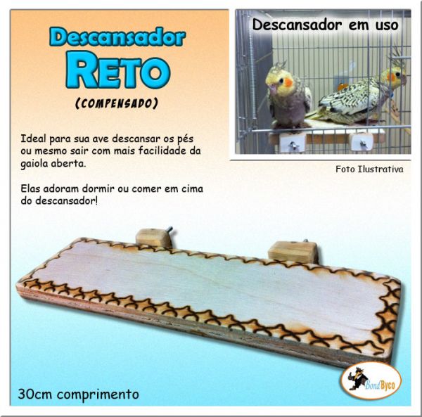 Descansador Reto em Compensado de 30cm