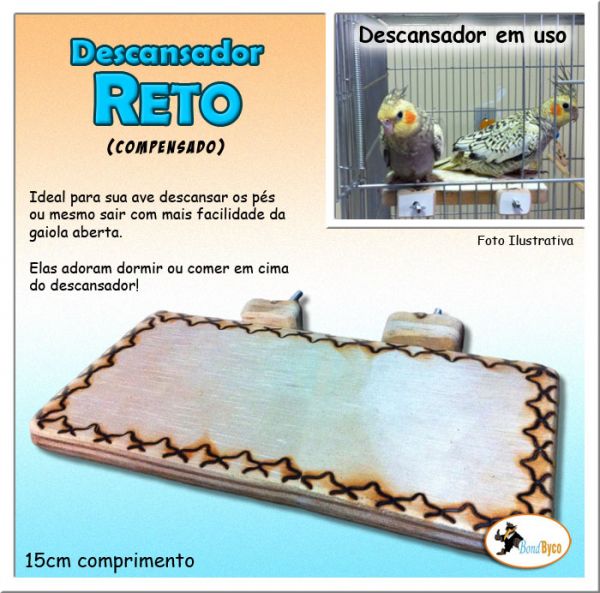 Descansador Reto em Compensado de 15cm